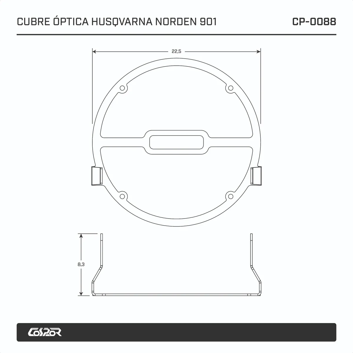 Cubre Óptica Acrilico Husqvarna Norden 901 - Image 3