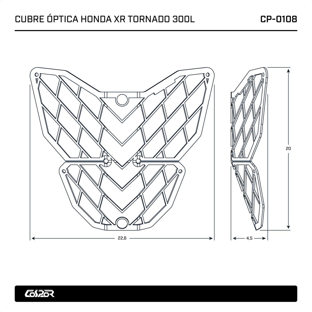 Cubre Óptica Honda XR 300 Tornado - Image 5